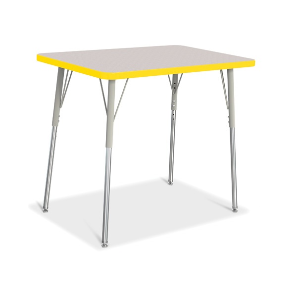 Berries® Rectangle Activity Table - 24" X 36", A-Height - Gray/Yellow/Gray