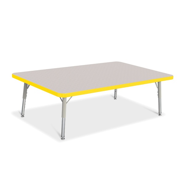 Berries® Rectangle Activity Table - 30" X 48", T-Height - Gray/Yellow/Gray