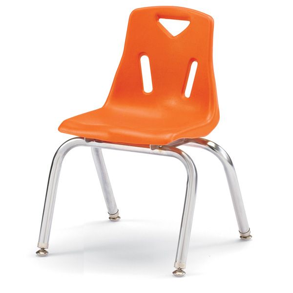 Berries® Stacking Chair With Chrome-Plated Legs - 14" Ht - Orange