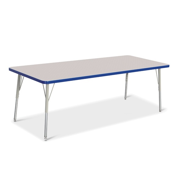 Berries® Rectangle Activity Table - 30" X 72", A-Height - Gray/Blue/Gray