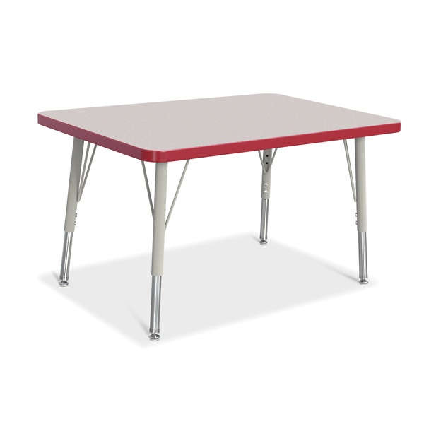 Berries® Rectangle Activity Table - 24" X 36", E-Height - Gray/Red/Gray