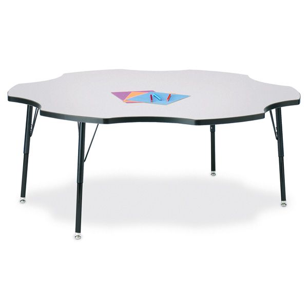 Berries® Six Leaf Activity Table - 60", A-Height - Gray/Black/Black
