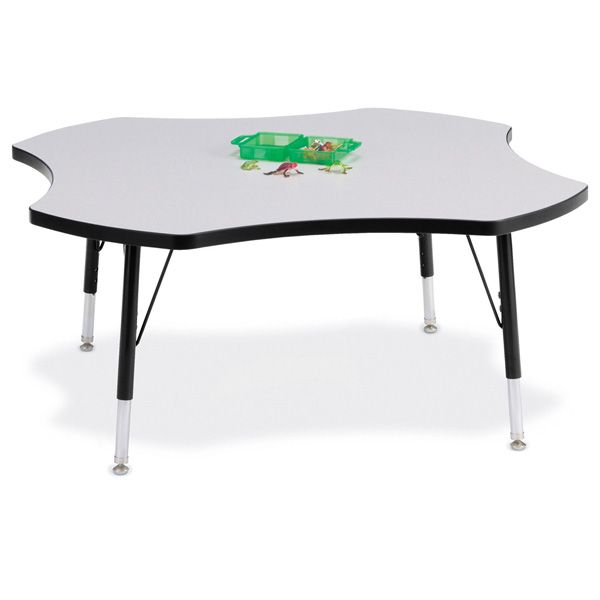 Berries® Four Leaf Activity Table, T-Height - Gray/Black/Black