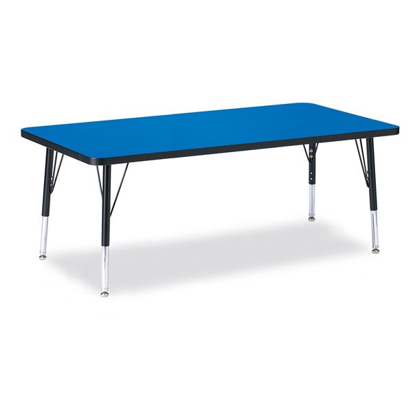 Berries® Rectangle Activity Table - 30" X 60", T-Height - Blue/Black/Black