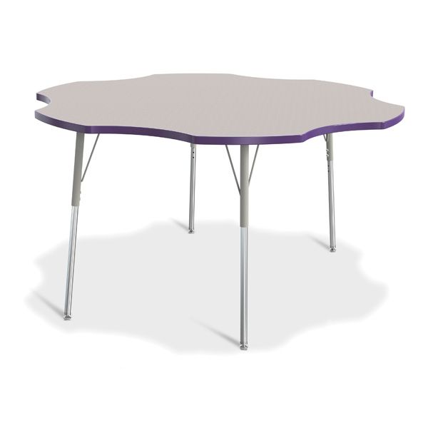 Berries® Six Leaf Activity Table - 60", A-Height - Gray/Purple/Gray