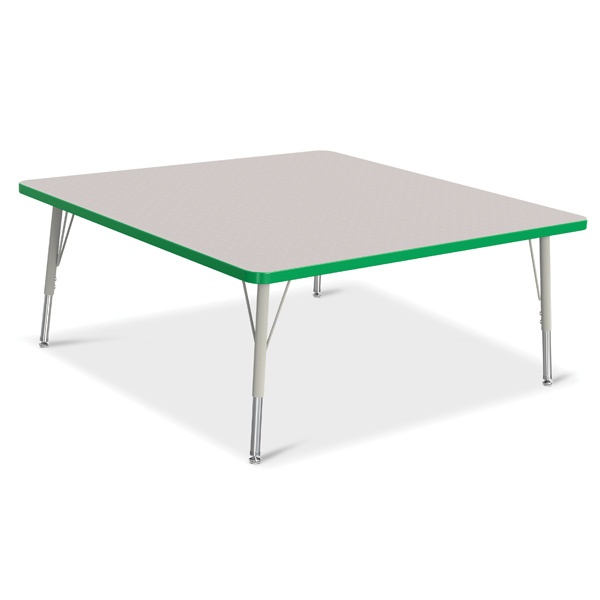 Berries® Square Activity Table - 48" X 48", E-Height - Gray/Green/Gray