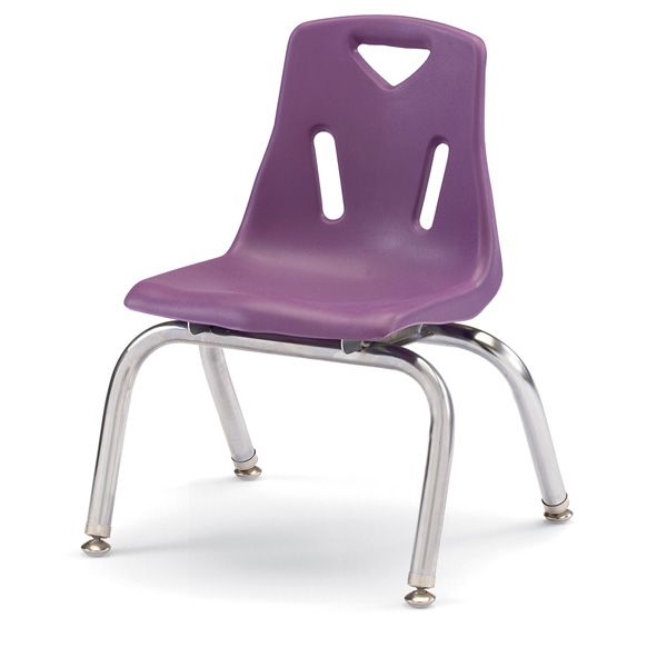 Berries® Stacking Chairs With Chrome-Plated Legs - 10" Ht - Set Of 6 - Purple