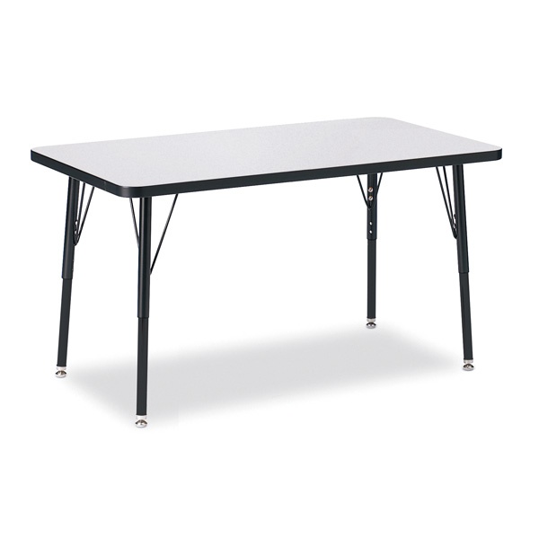 Berries® Rectangle Activity Table - 24" X 36", A-Height - Gray/Black/Black