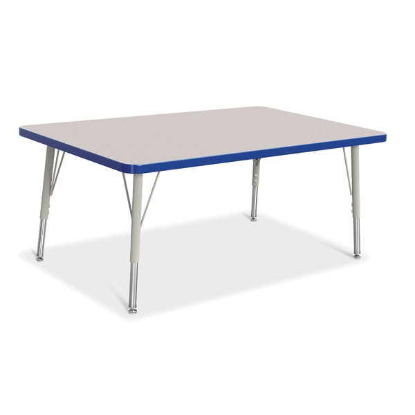 Berries® Rectangle Activity Table - 30" X 48", E-Height - Gray/Blue/Gray