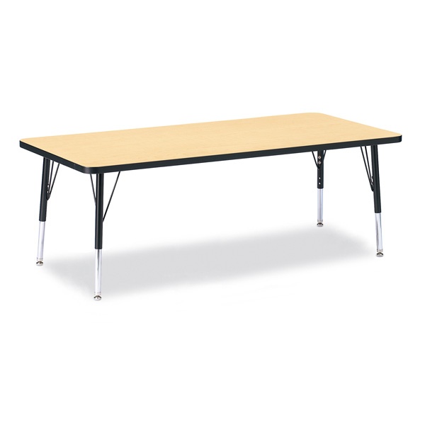 Berries® Rectangle Activity Table - 30" X 72", T-Height - Maple/Black/Black