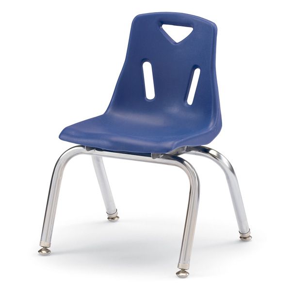 Berries® Stacking Chair With Chrome-Plated Legs - 12" Ht - Navy