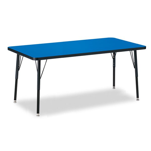 Berries® Rectangle Activity Table - 30" X 60", A-Height - Blue/Black/Black