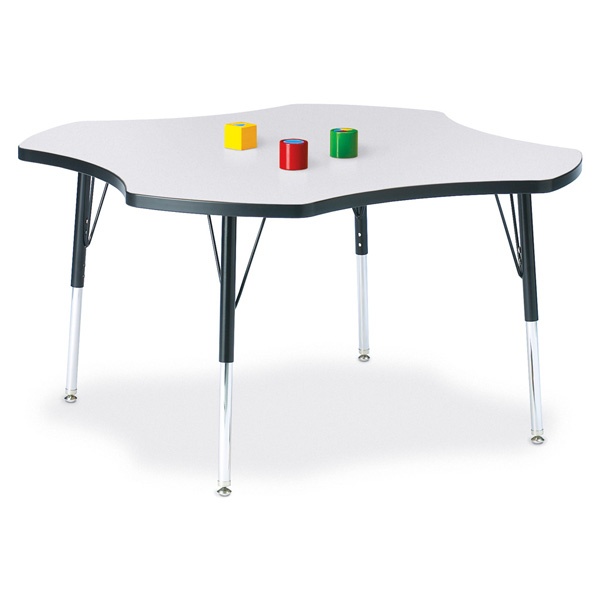 Berries® Four Leaf Activity Table, E-Height - Gray/Black/Black