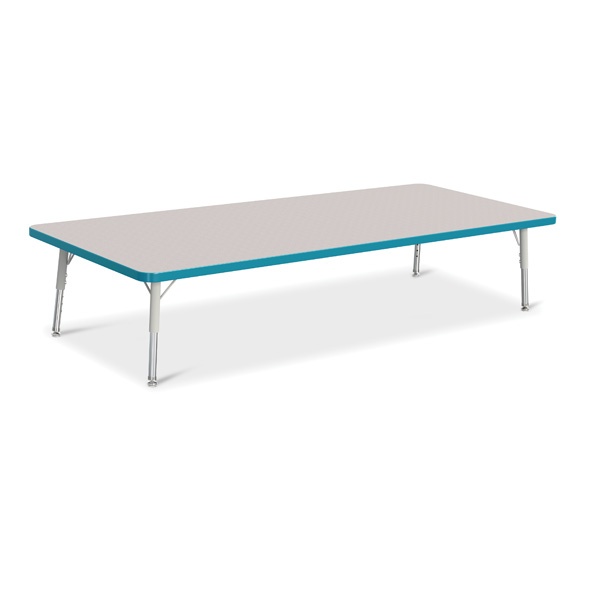 Berries® Rectangle Activity Table - 30" X 72", T-Height - Gray/Teal/Gray