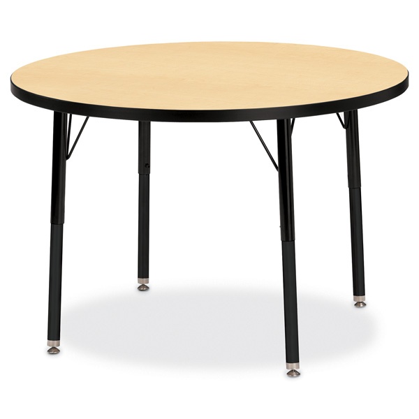 Berries® Round Activity Table - 36" Diameter, A-Height - Maple/Black/Black