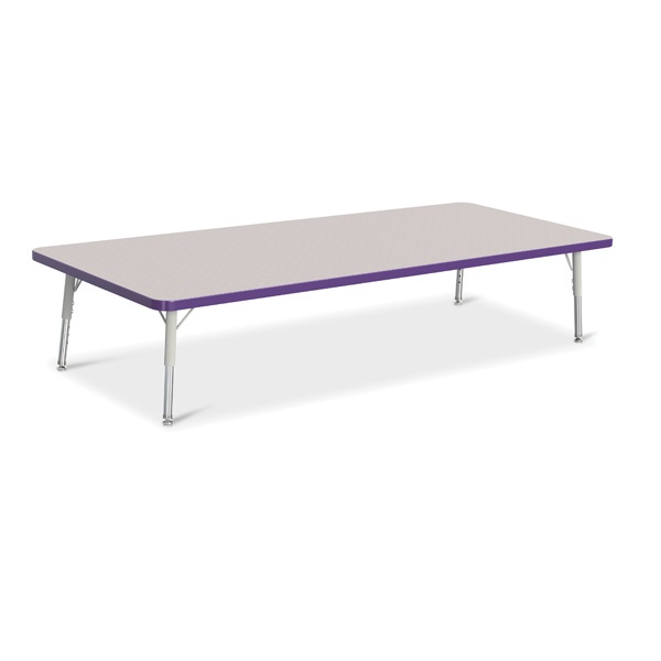 Berries® Rectangle Activity Table - 30" X 72", T-Height - Gray/Purple/Gray