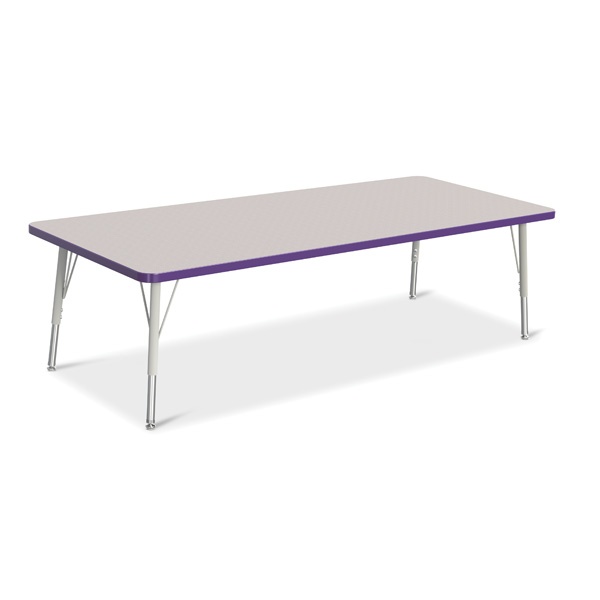 Berries® Rectangle Activity Table - 30" X 72", E-Height - Gray/Purple/Gray
