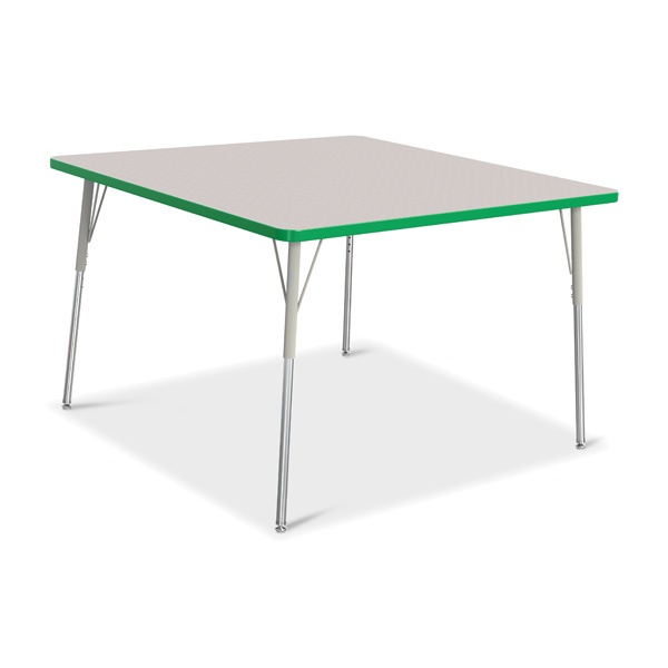 Berries® Square Activity Table - 48" X 48", A-Height - Gray/Green/Gray