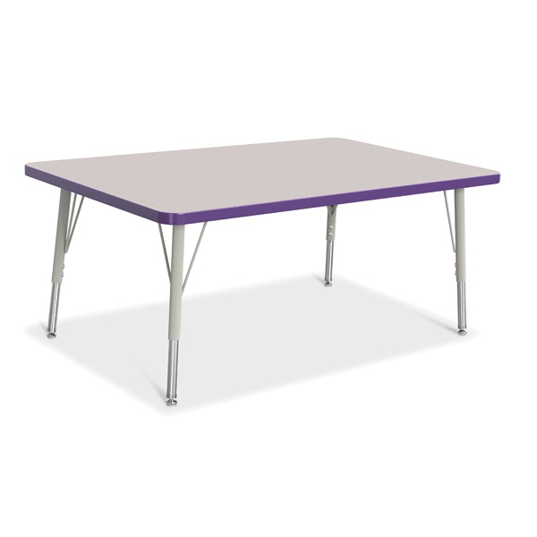 Berries® Rectangle Activity Table - 30" X 48", E-Height - Gray/Purple/Gray
