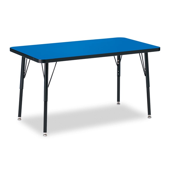 Berries® Rectangle Activity Table - 24" X 36", A-Height - Blue/Black/Black
