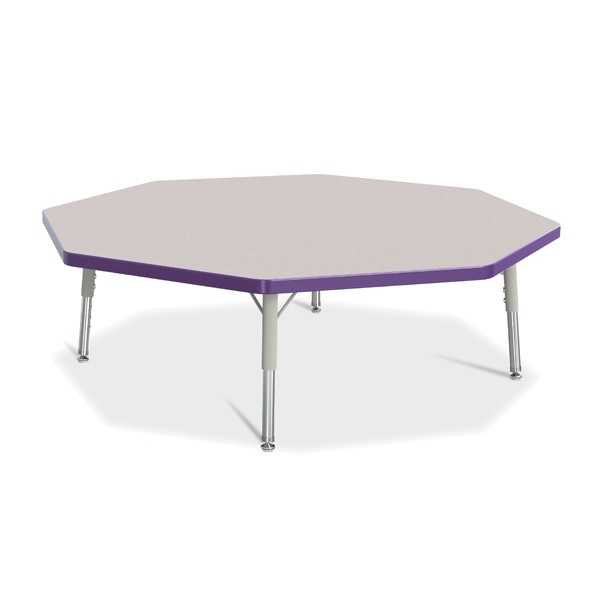 Berries® Octagon Activity Table - 48" X 48", T-Height - Gray/Purple/Gray