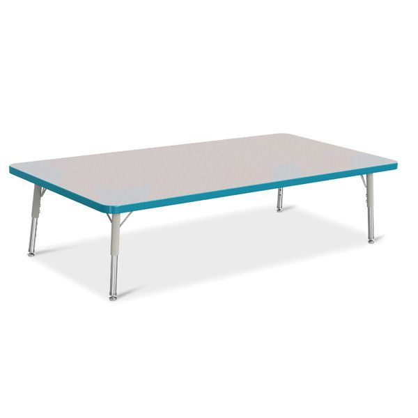 Berries® Rectangle Activity Table - 30" X 60", T-Height - Gray/Teal/Gray