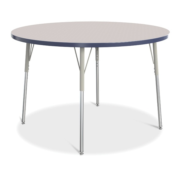 Berries® Round Activity Table - 48" Diameter, A-Height - Gray/Navy/Gray