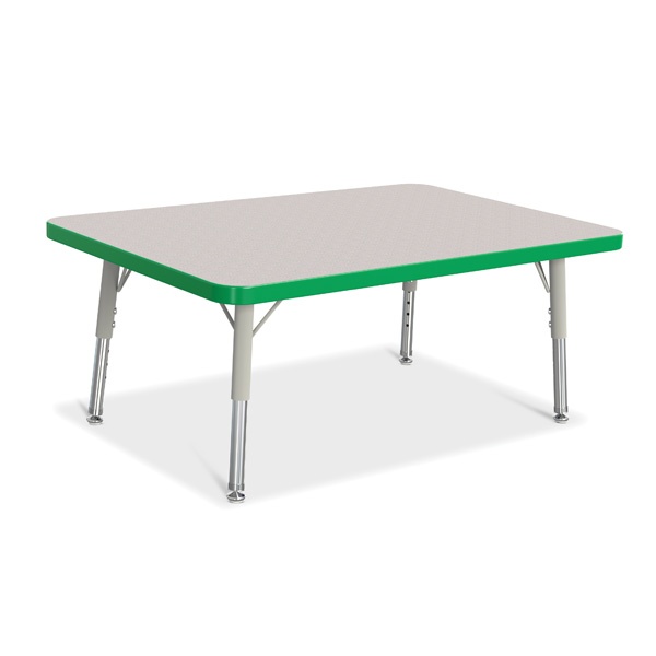 Berries® Rectangle Activity Table - 24" X 36", T-Height - Gray/Green/Gray