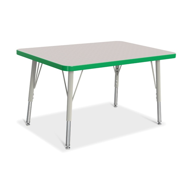 Berries® Rectangle Activity Table - 24" X 36", E-Height - Gray/Green/Gray