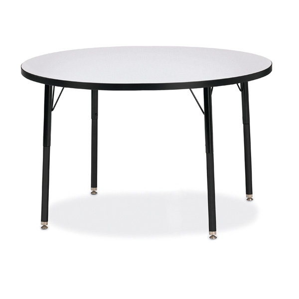 Berries® Round Activity Table - 42" Diameter, A-Height - Gray/Black/Black