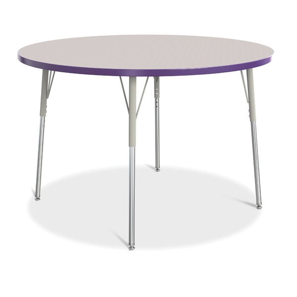 Berries® Round Activity Table - 48" Diameter, A-Height - Gray/Purple/Gray