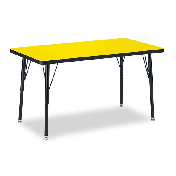 Berries® Rectangle Activity Table - 24" X 36", A-Height - Yellow/Black/Black
