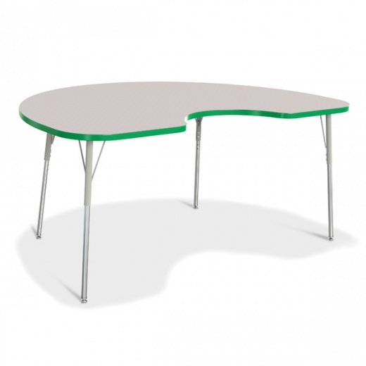 Berries® Kidney Activity Table - 48" X 72", A-height - Freckled Gray/Green/Gray