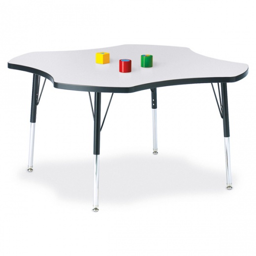 Berries Four Leaf Activity Table, E-Height - Gray/Black/Black