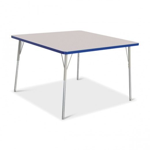 Berries Square Activity Table - 48" X 48", A-Height - Gray/Blue/Gray