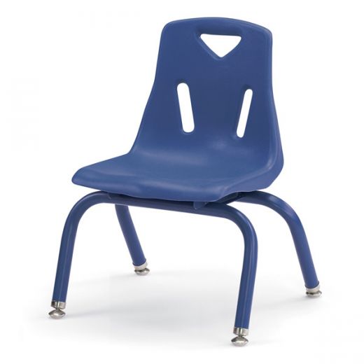 Berries Stacking Chairs With Powder-Coated Legs - 10" Ht - Set Of 6 - Blue