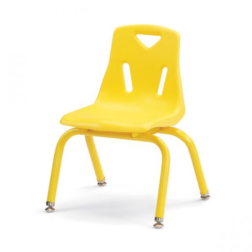 Berries Stacking Chairs With Powder-Coated Legs - 12" Ht - Set Of 6 - Yellow