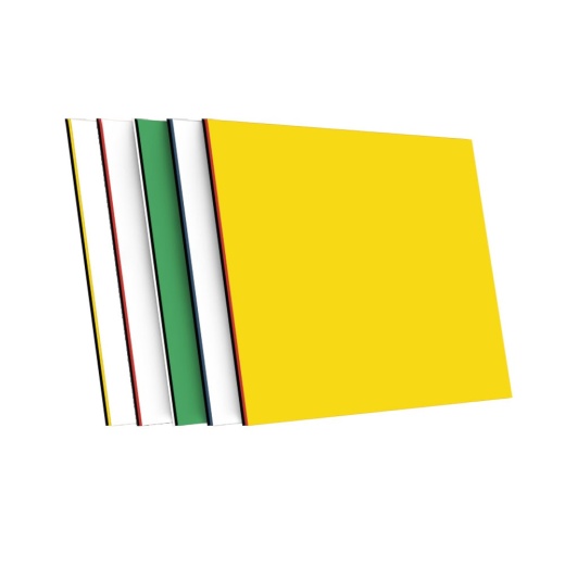 Yellow/Red/Black Rowmark Lasermax Tri-Layer Engraving Plastic