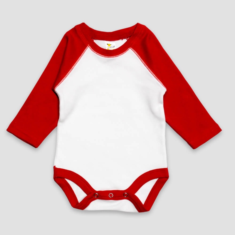 Baby Raglan One-Piece Onesies – Long Sleeves – Premium 100% Cotton