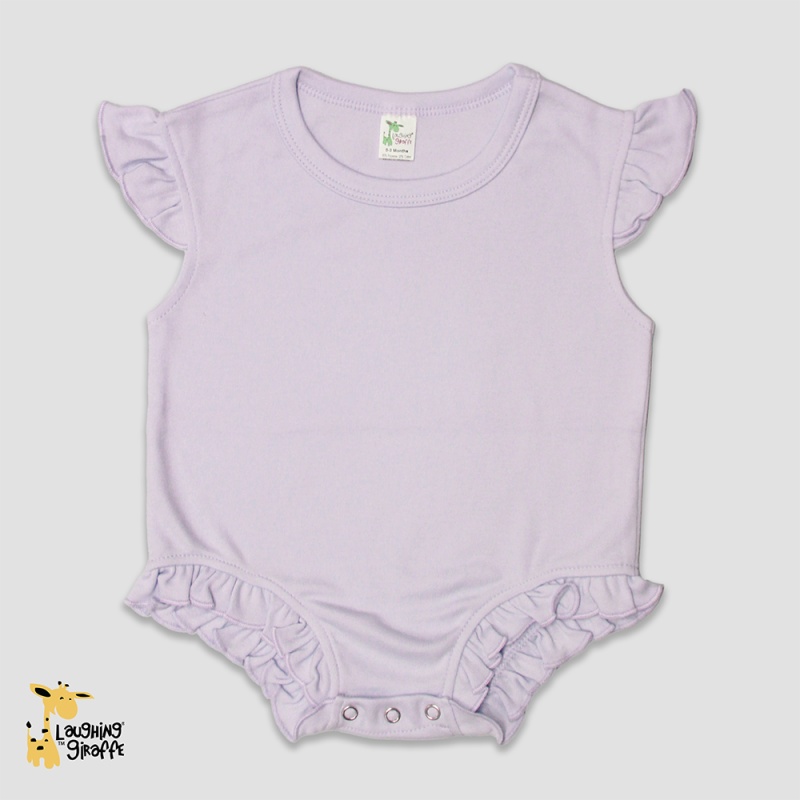 Flutter Sleeve Bubble Rompers – Lilac – Polyester-Cotton Blend
