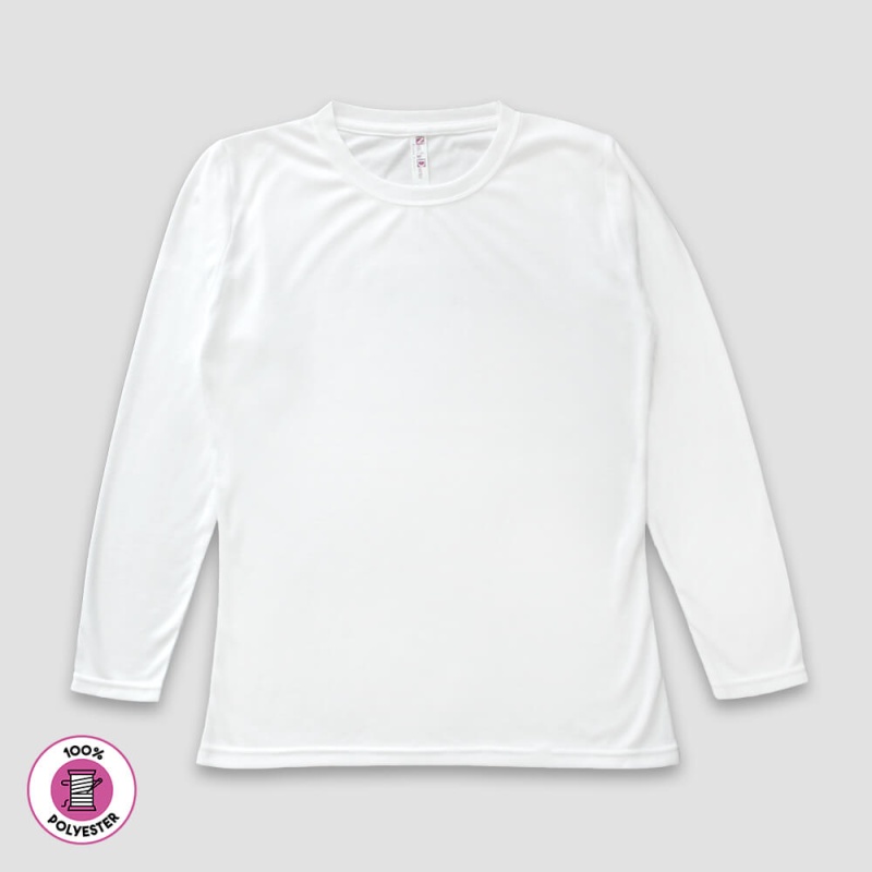 Women's White Long Sleeve T-Shirts - 100% Polyester by Neil & David