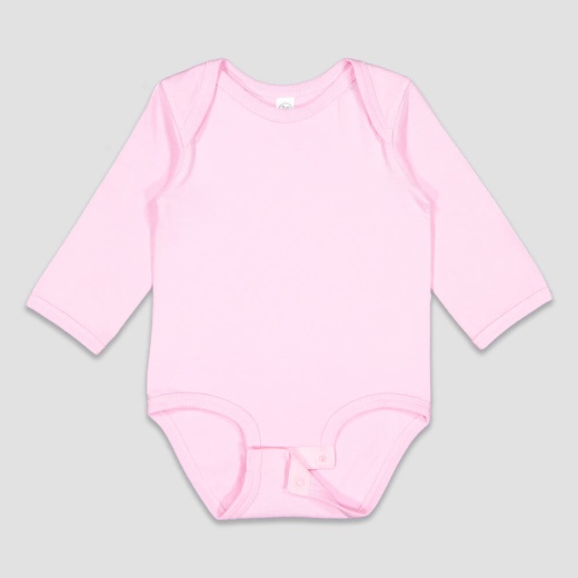 Infant Long Sleeve Jersey Onesie – Rabbit Skins Color: Pink Size: 18m