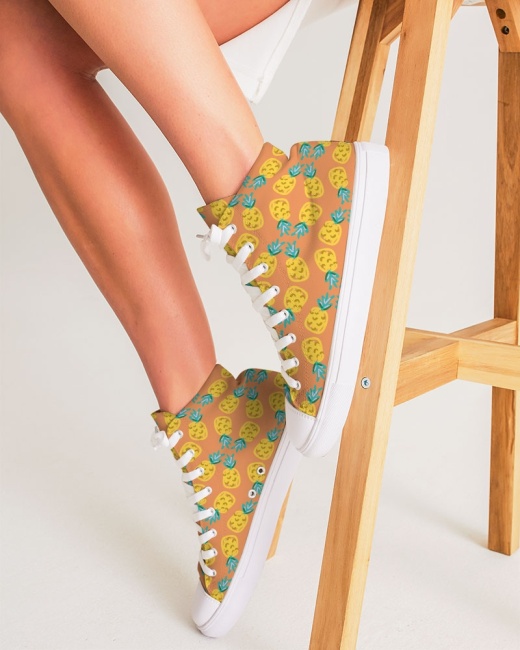 Women's Hightop Canvas Shoe Two Pineapple