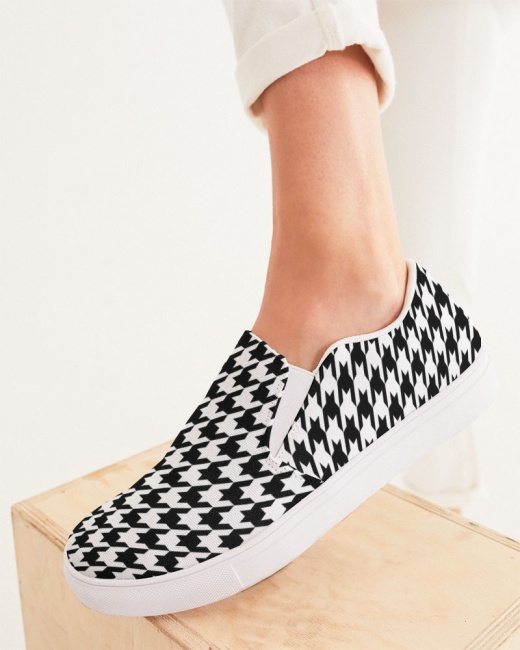 Women's Slip-On Canvas Shoes Houndstooth