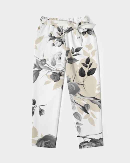 Women's Belted Tapered Pants Bouquet
