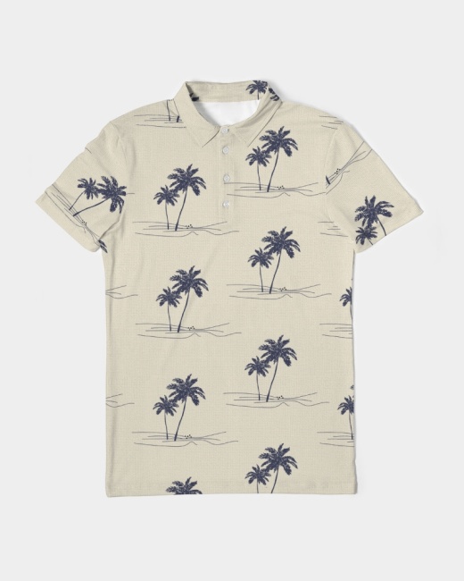 Men's Slim Fit Short Sleeve Polo Plam Tree