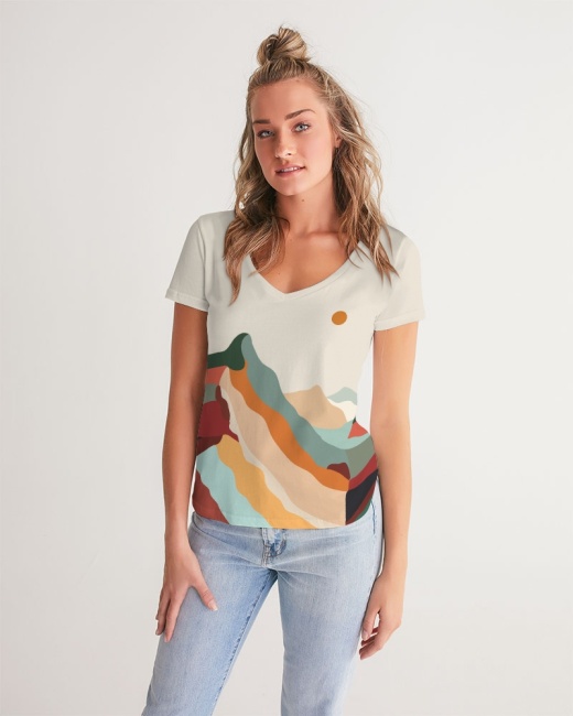 Women's V-Neck Tee Sunrise