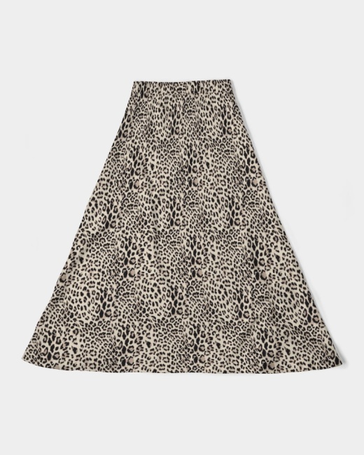 Women's A-Line Midi Skirt Leopard