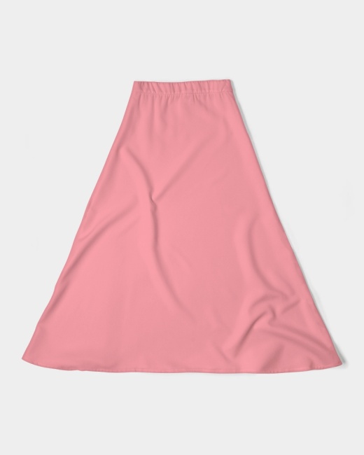 Women's A-Line Midi Skirt Flamingo Pink