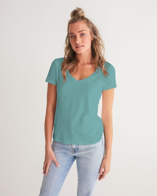 Women's V-Neck Tee Dusty Mint